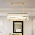 Modern gold crystal pendant light fixture – dining room chandelier