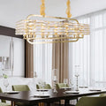 Modern gold crystal pendant light fixture for living room