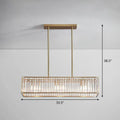 Modern gold crystal rectangle light fixture dining room modern style