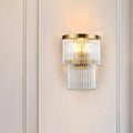 Modern gold crystal rod tiered wall lamp dining room lighting