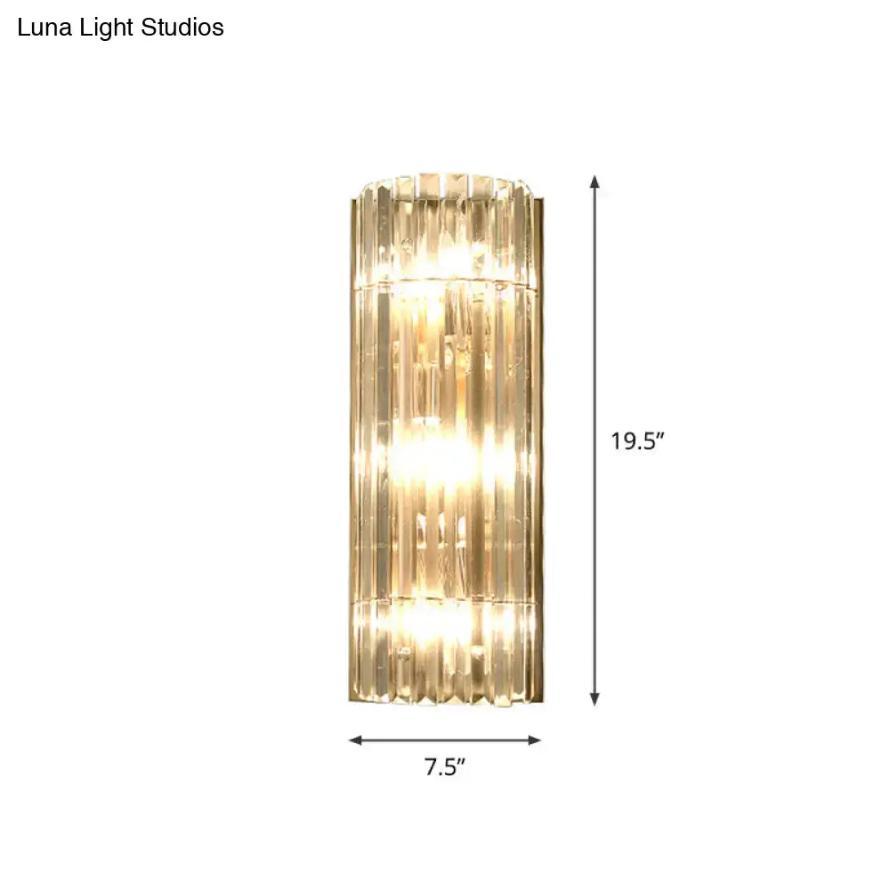Modern gold crystal shade wall scone living room 3 light flush mount