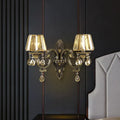 Modern gold crystal teardrop sconce set living room wall lighting