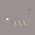 Modern gold curve island light kitchen led pendant with glass ball