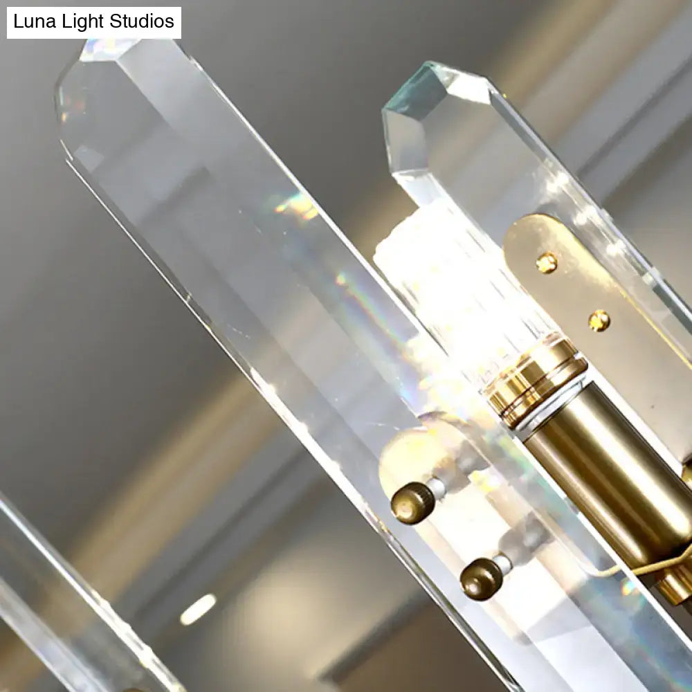 Modern gold curved arm island lighting living room chandelier