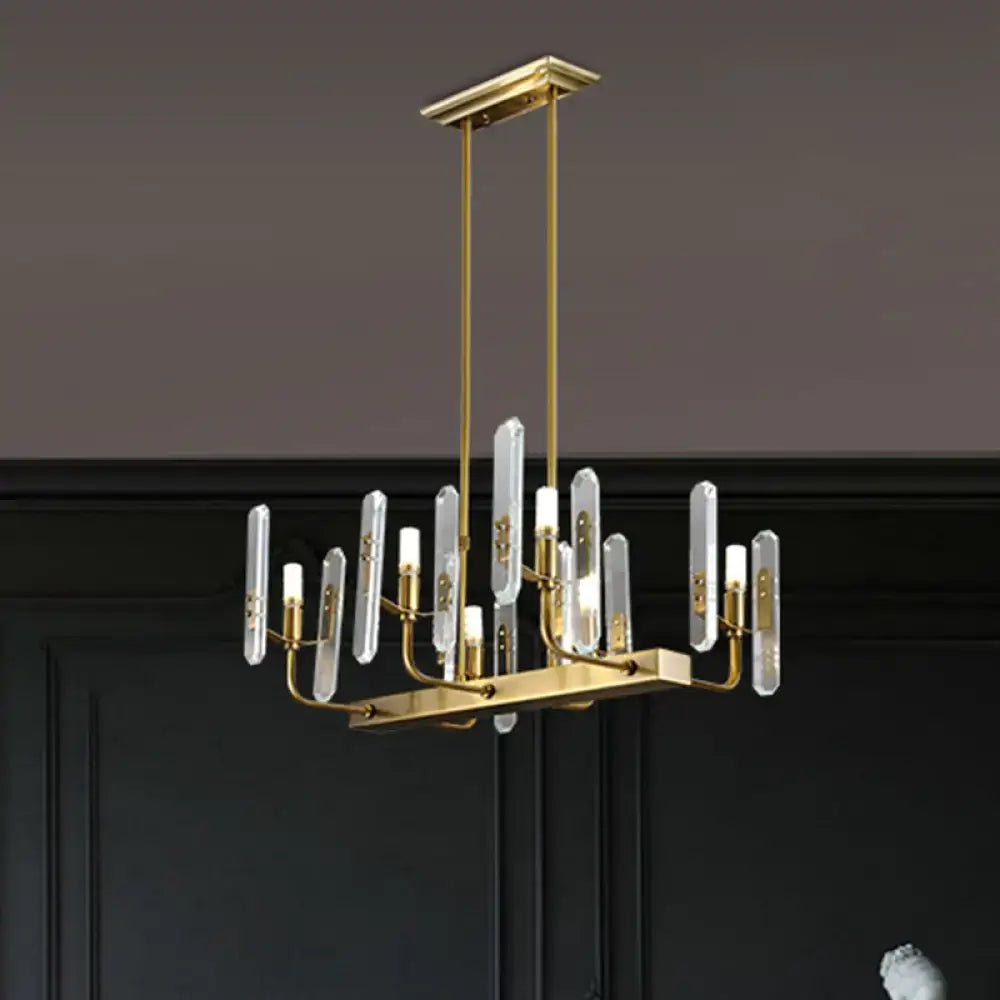 Modern gold curved arm island lighting living room chandelier