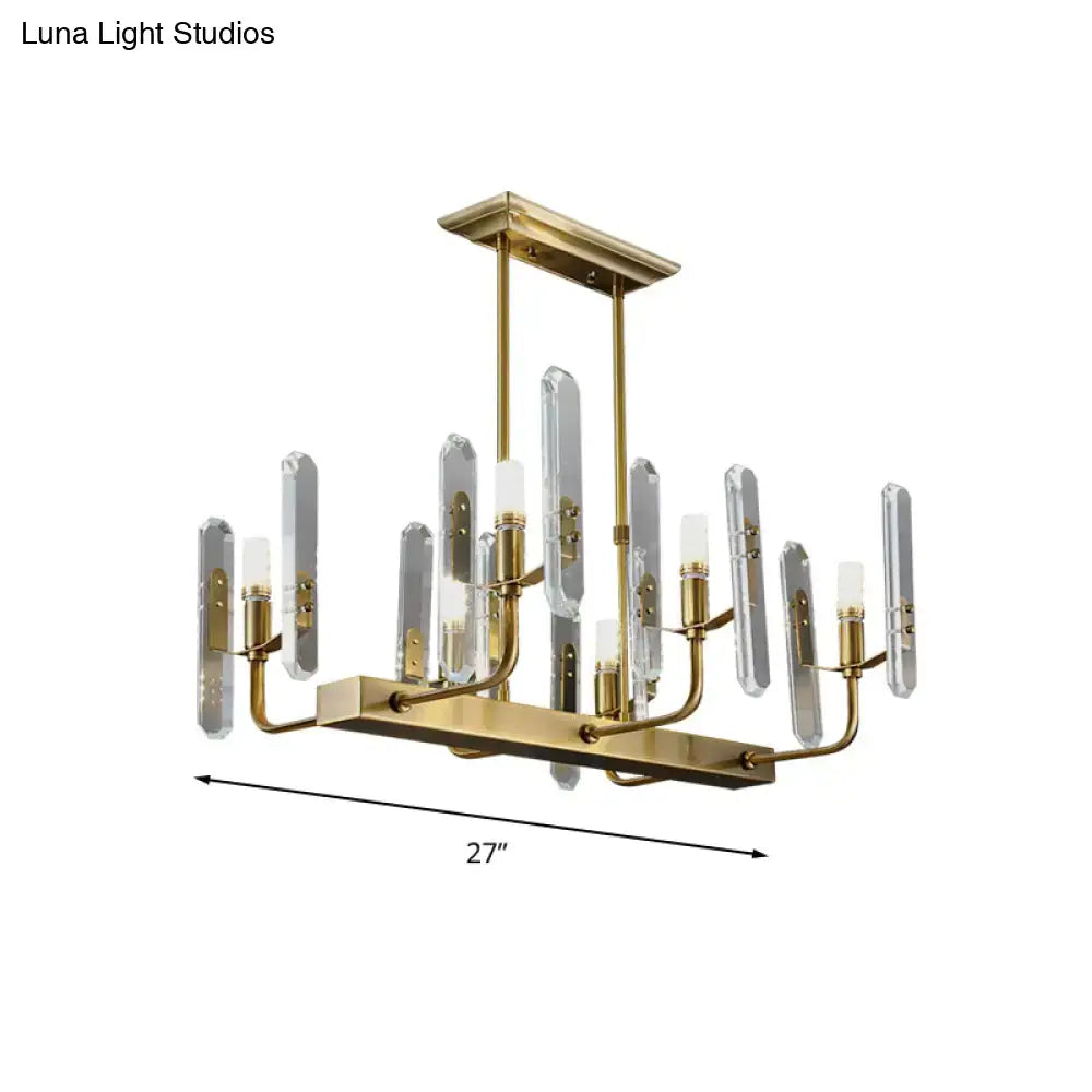 Modern gold curved arm island lighting living room chandelier