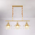 Modern gold cylinder crystal island pendant light for kitchen dining