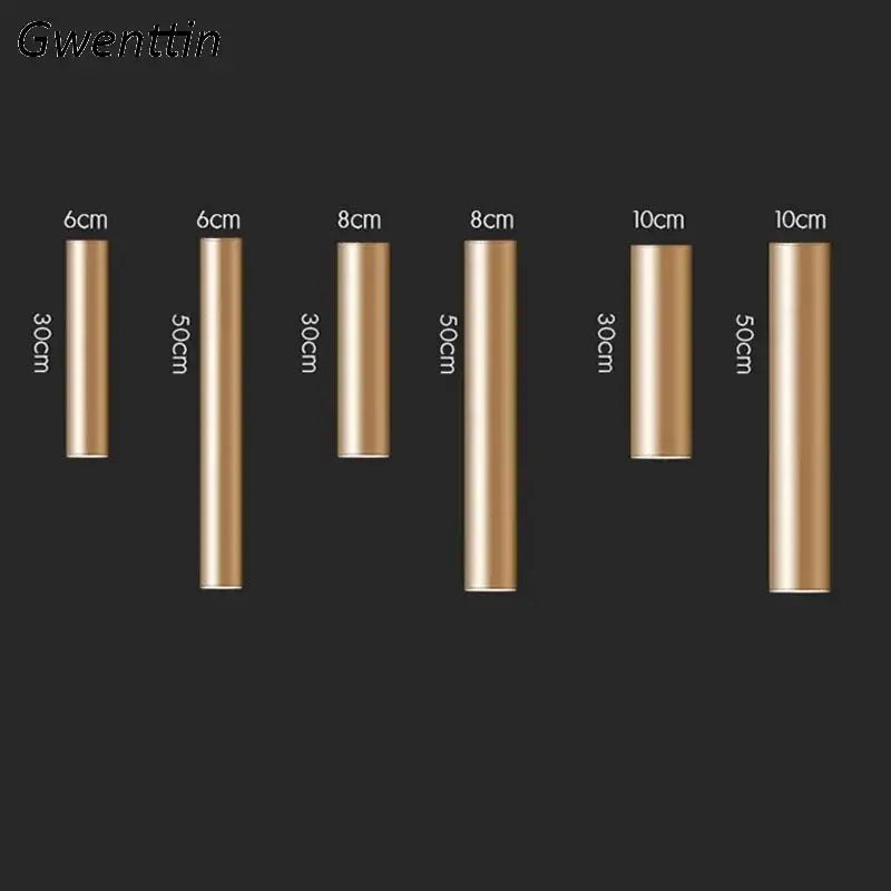 Modern gold cylindrical wall sconce light fixture living room