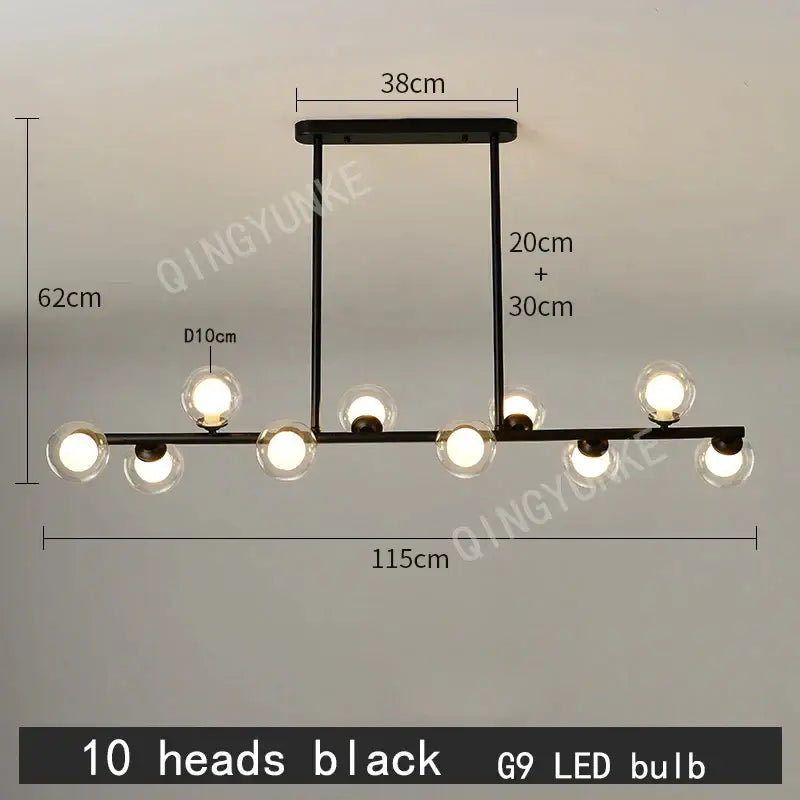 Modern gold decorbites bubble ball led hanging chandelier dining room