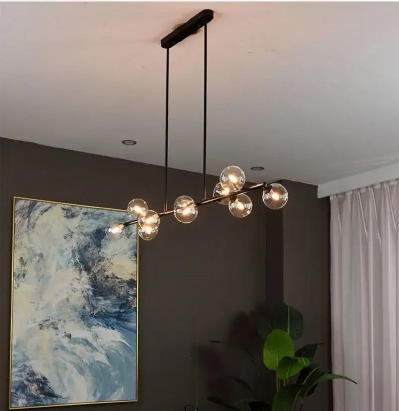 Modern gold decorbites bubble ball led hanging chandelier dining room