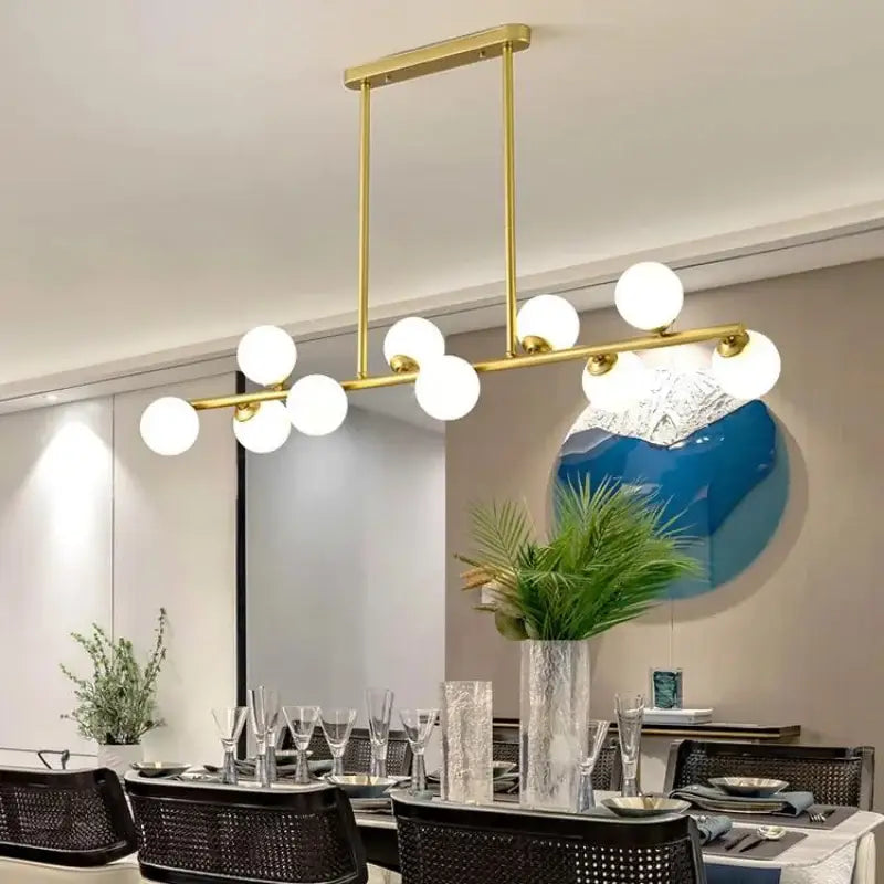 Modern gold decorbites bubble ball led hanging chandelier dining room