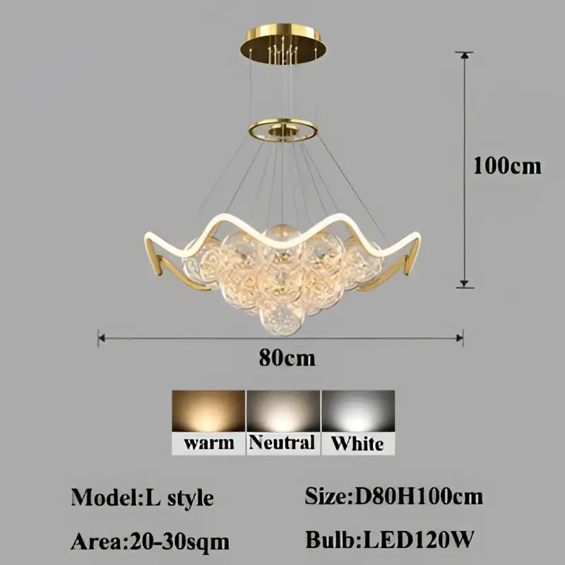 Modern gold decorbites bubble chandeliers – dining room led light