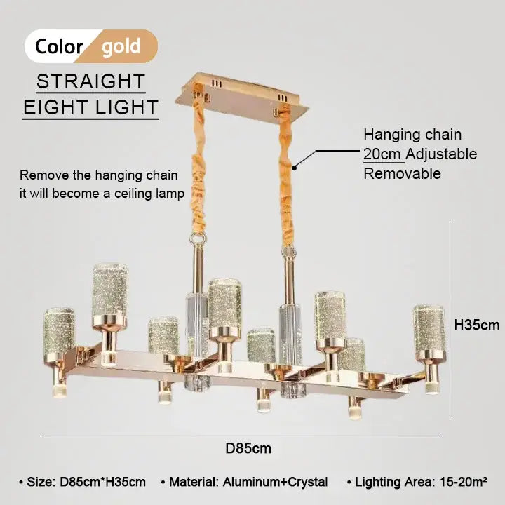 Modern gold decorbites bubble crystal chandelier for living room