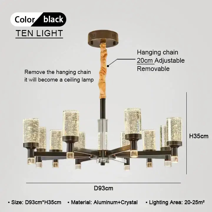 Modern gold decorbites bubble crystal chandelier for living room