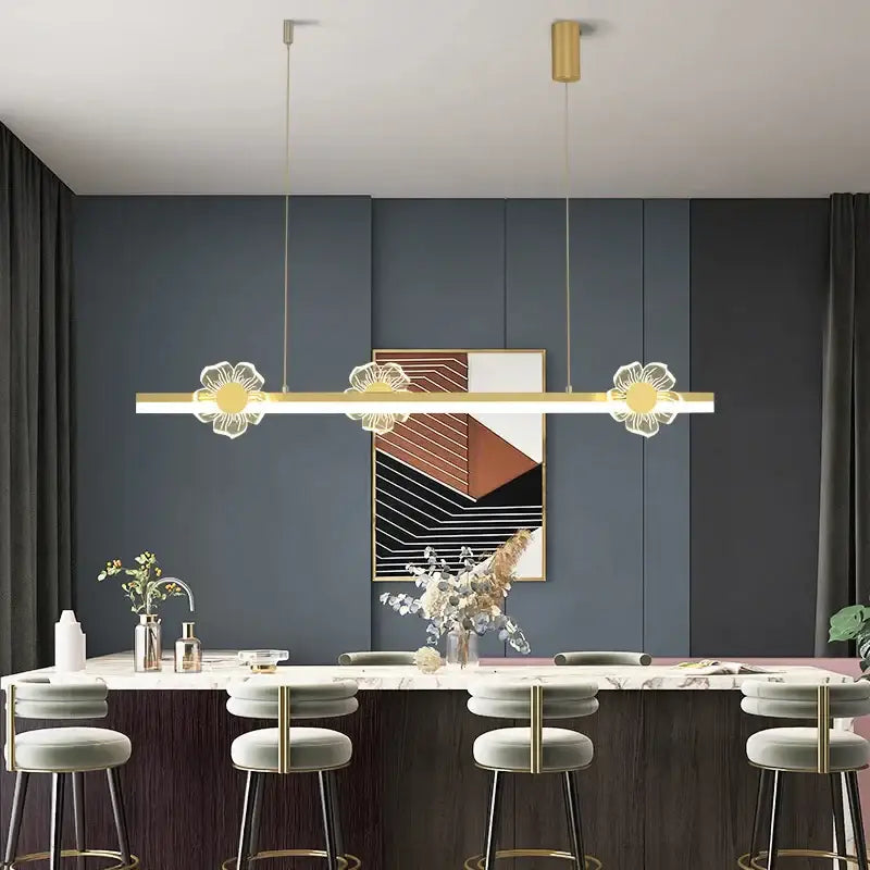 Modern gold decorbites butterfly flower chandelier dining room light
