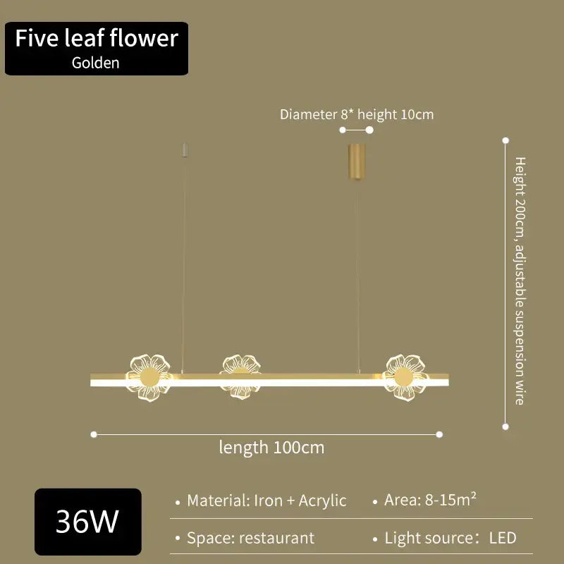 Modern gold decorbites butterfly flower chandelier dining room light