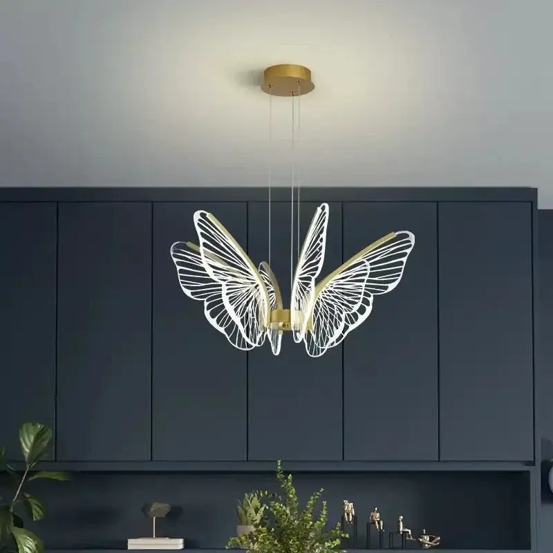 Modern gold decorbites butterfly pendant light dining room