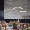 Modern gold decorbites circular led chandelier dining room light