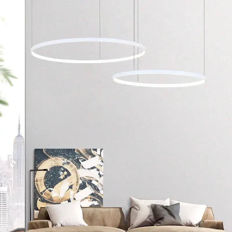 Modern gold decorbites circular led chandelier dining room light