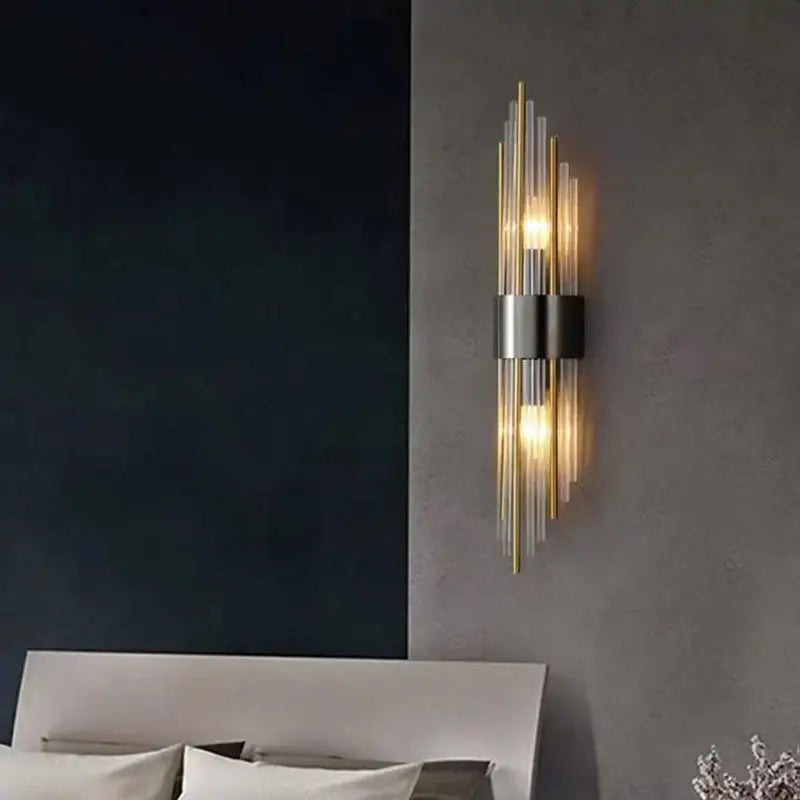 Modern gold decorbites clear crystal led wall lamp bedroom sconce