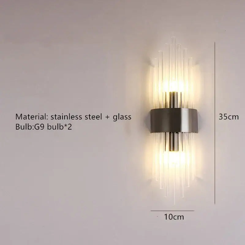 Modern gold decorbites clear crystal led wall lamp bedroom sconce