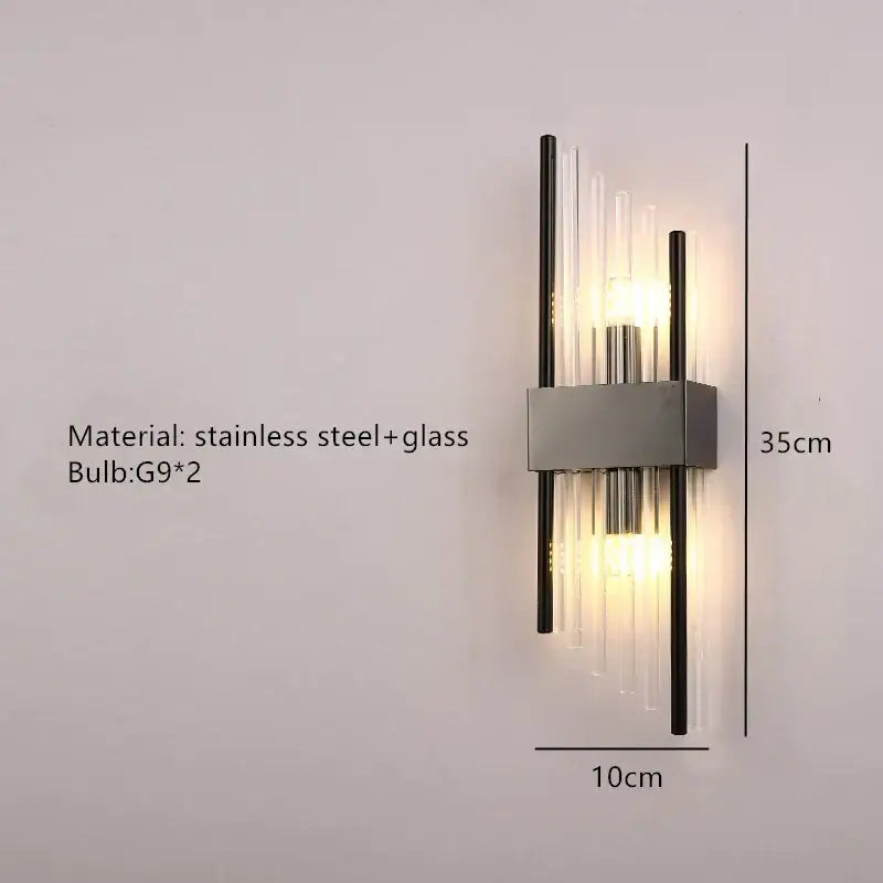 Modern gold decorbites clear crystal led wall lamp bedroom sconce