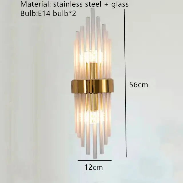 Modern gold decorbites clear crystal led wall lamp bedroom sconce