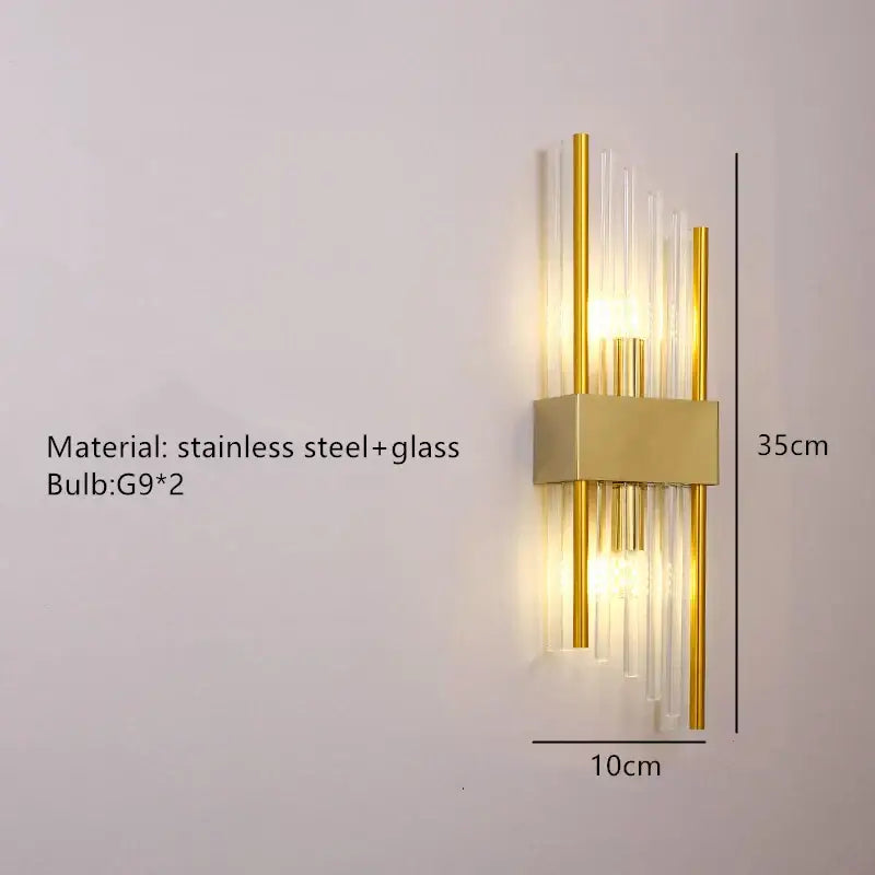 Modern gold decorbites clear crystal led wall lamp bedroom sconce