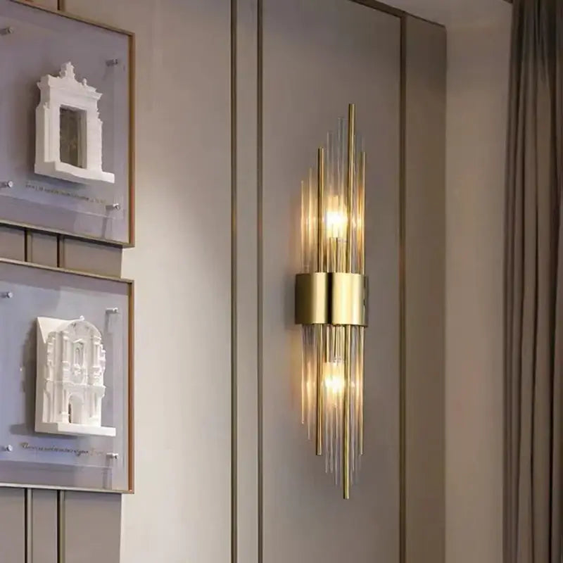 Modern gold decorbites clear crystal led wall lamp bedroom sconce