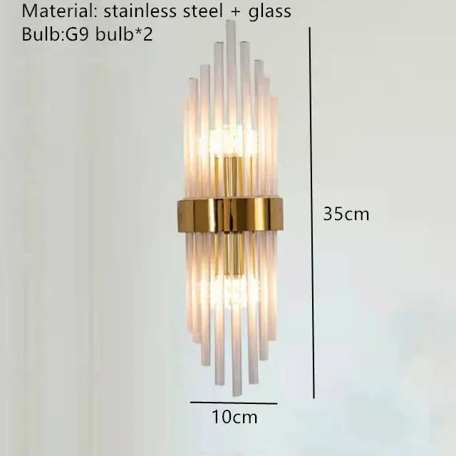 Modern gold decorbites clear crystal led wall lamp bedroom sconce