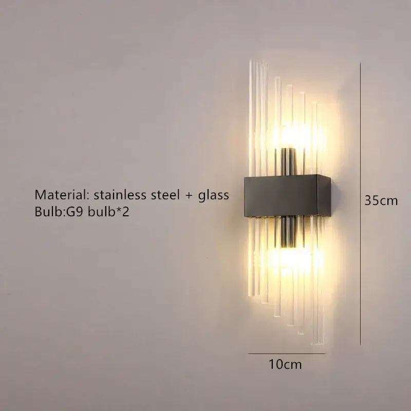 Modern gold decorbites clear crystal led wall lamp bedroom sconce