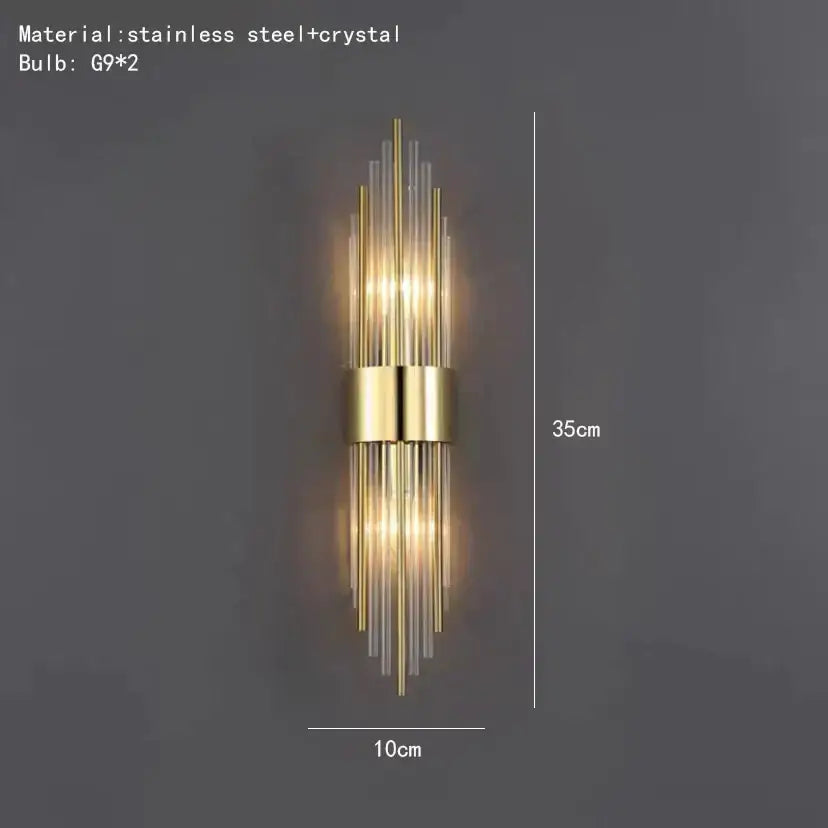 Modern gold decorbites clear crystal led wall lamp bedroom sconce