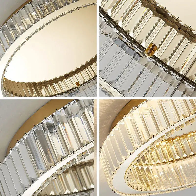 Modern gold decorbites crystal circle ceiling chandelier living room