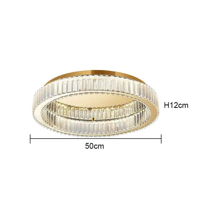 Modern gold decorbites crystal circle ceiling chandelier living room