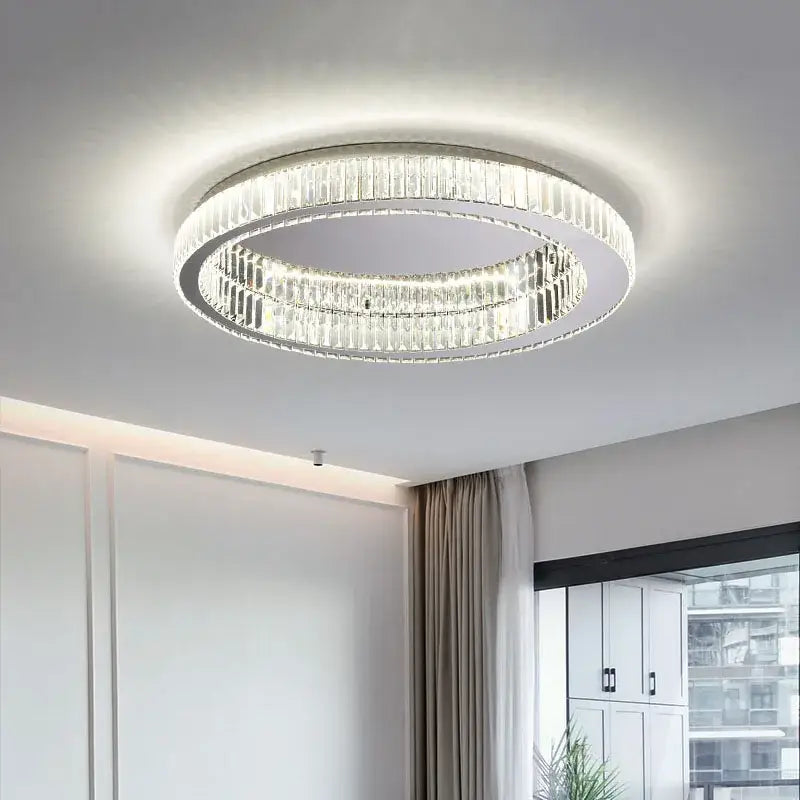 Modern gold decorbites crystal circle ceiling chandelier living room