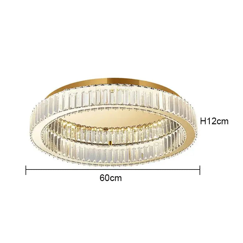 Modern gold decorbites crystal circle ceiling chandelier living room