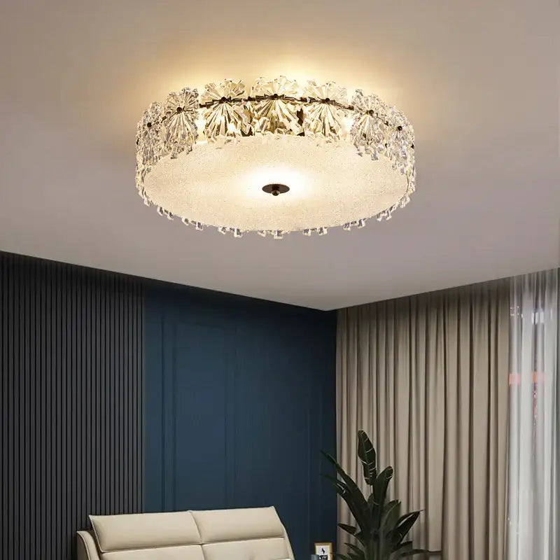 Modern gold decorbites crystal glass maple leaf living room chandelier