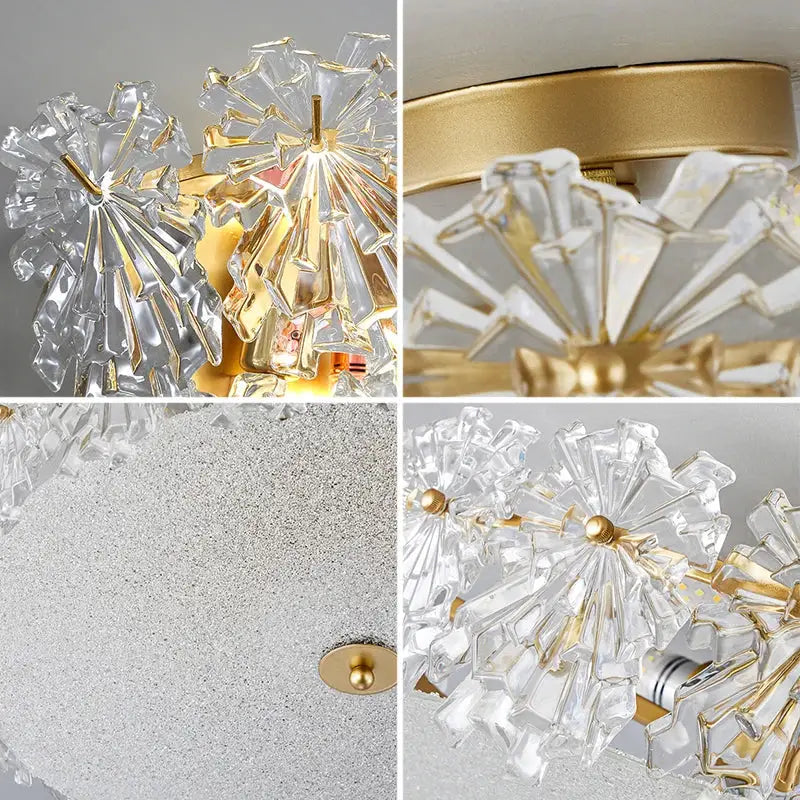 Modern gold decorbites crystal glass maple leaf living room chandelier
