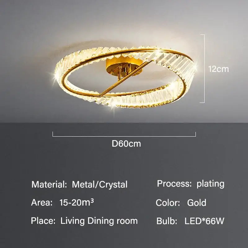 Modern gold decorbites crystal led ceiling light dining room