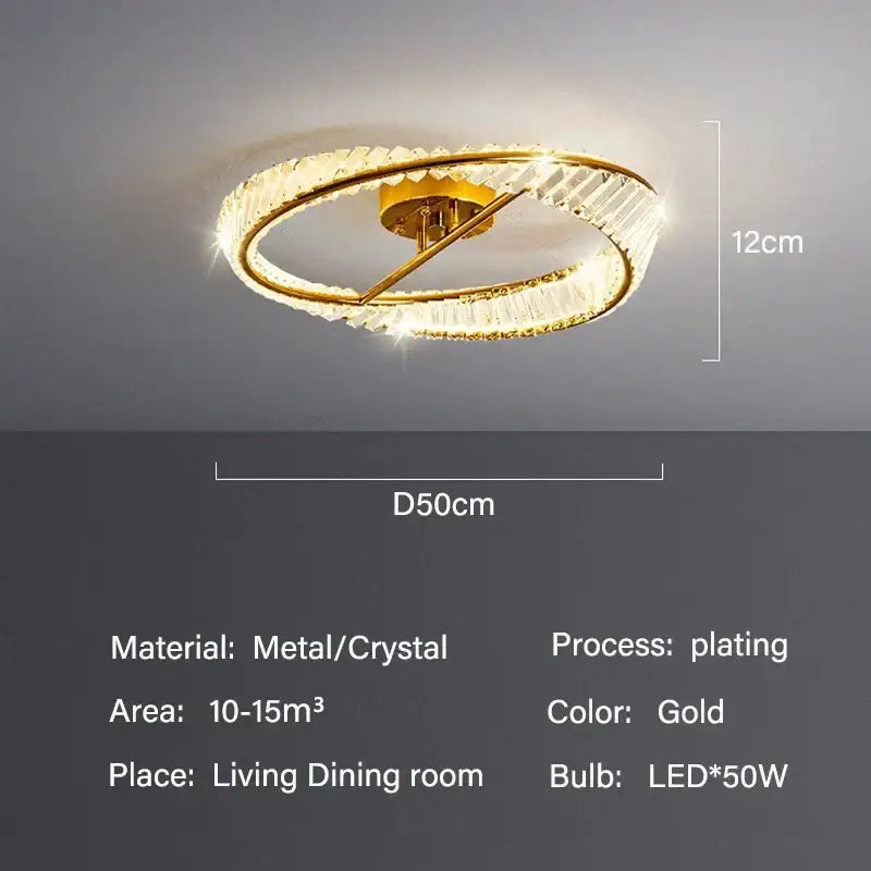 Modern gold decorbites crystal led ceiling light dining room