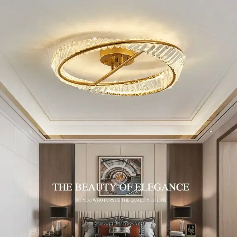 Modern gold decorbites crystal led ceiling light dining room