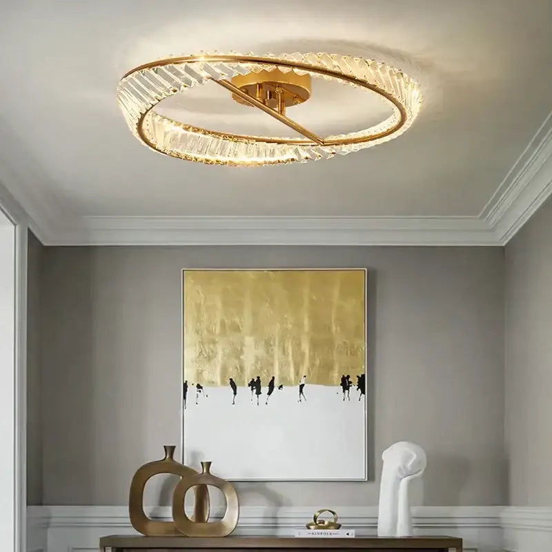 Modern gold decorbites crystal led ceiling light dining room