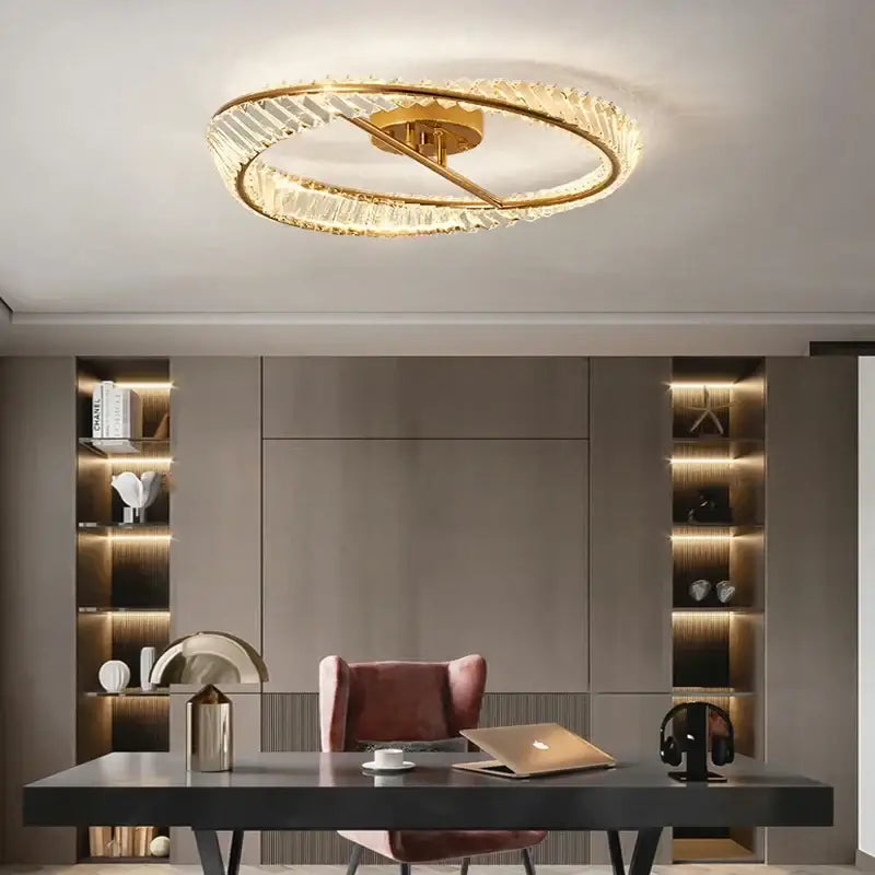 Modern gold decorbites crystal led ceiling light dining room