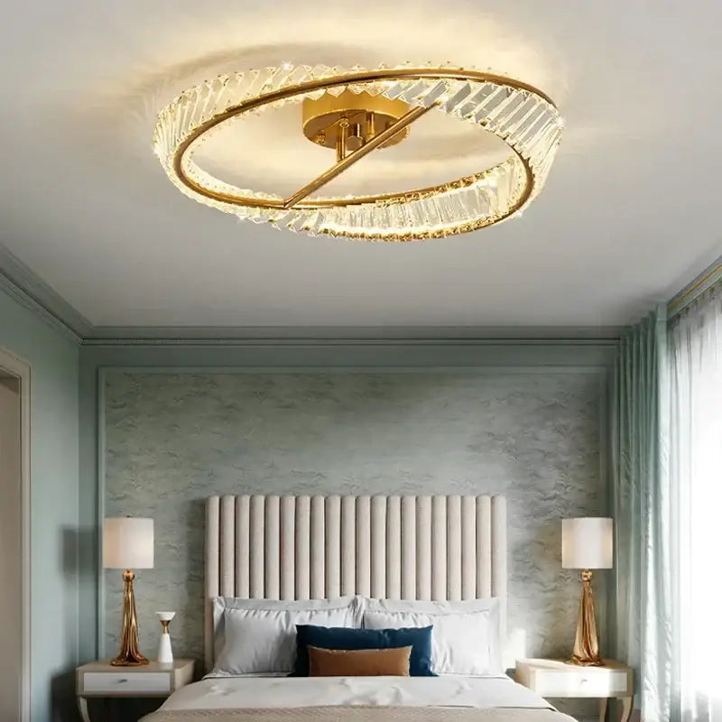 Modern gold decorbites crystal led ceiling light dining room