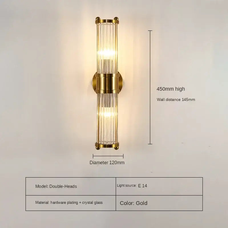 Modern gold decorbites crystal led wall lights bedroom sconce