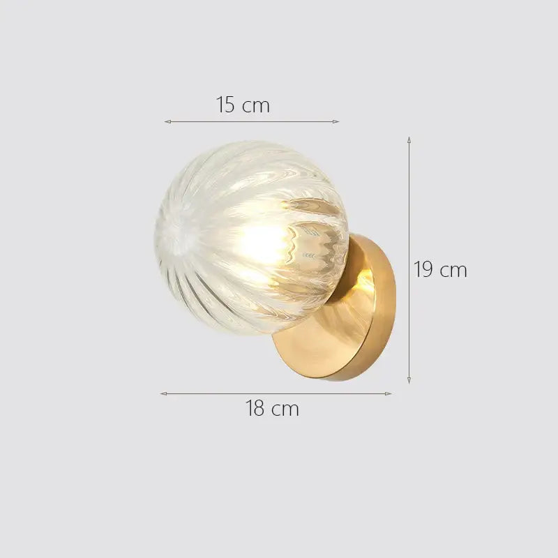 Modern gold decorbites glass ball wall lamp bedroom sconce