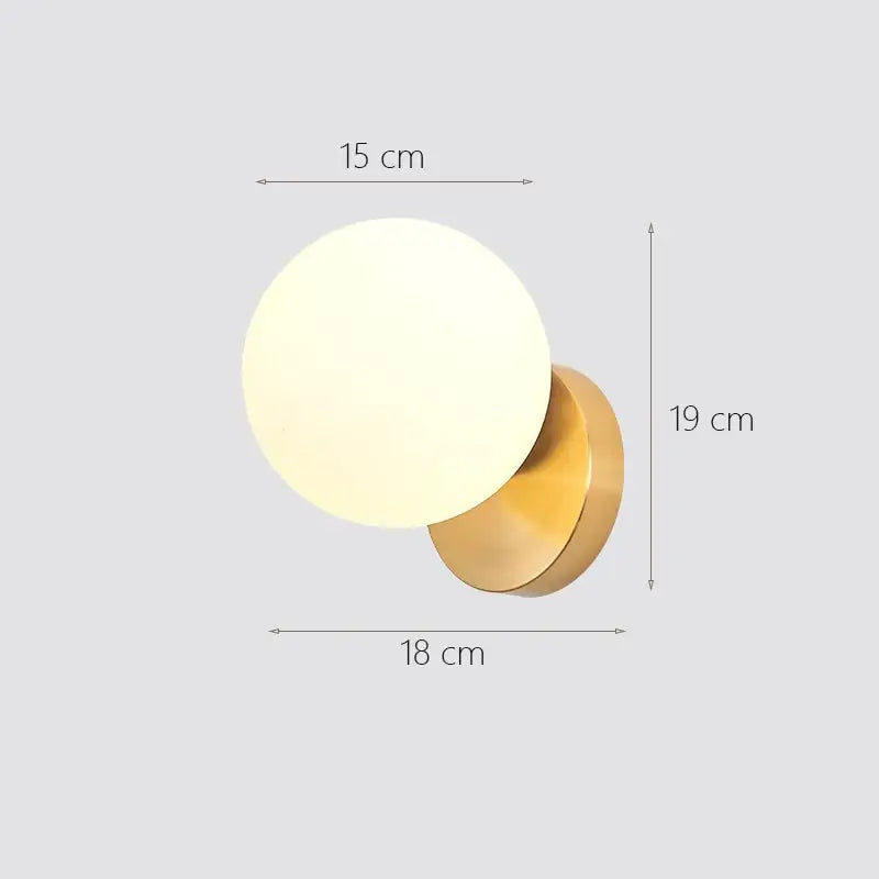 Modern gold decorbites glass ball wall lamp bedroom sconce
