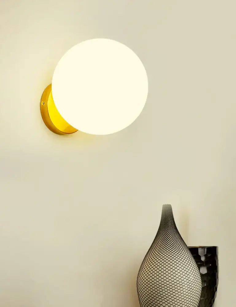 Modern gold decorbites glass ball wall lamp bedroom sconce