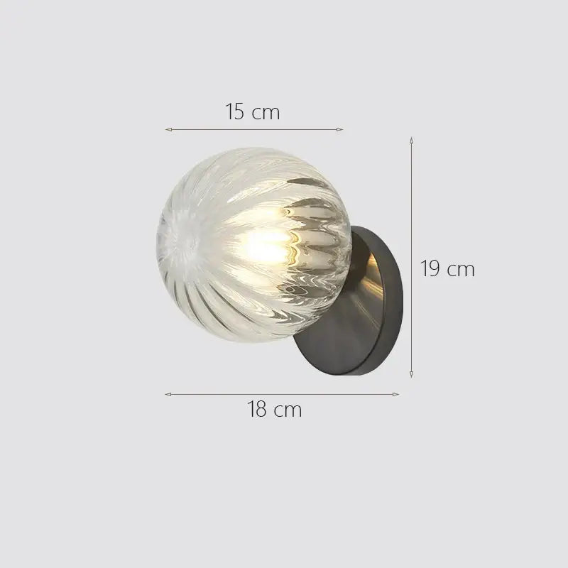 Modern gold decorbites glass ball wall lamp bedroom sconce