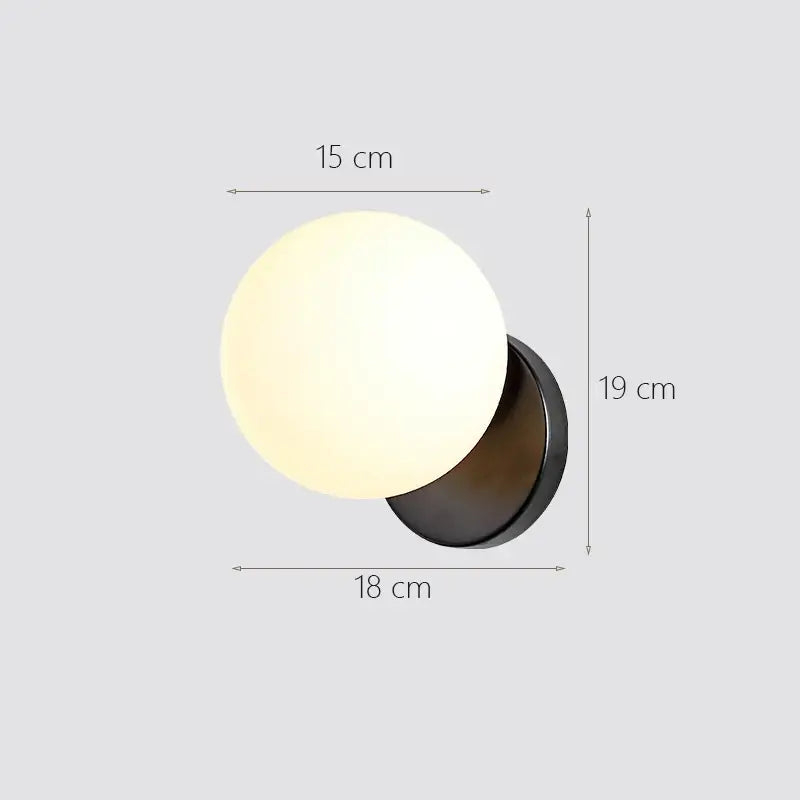Modern gold decorbites glass ball wall lamp bedroom sconce
